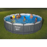 Каркасный бассейн BESTWAY STEEL PRO MAX 561GD 457x107 см, 14970 л, фильтр-насос 3028 л\ч, лестница, тент, подсветка 561GD BW